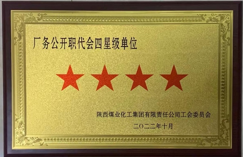 黃陵公司榮獲廠(chǎng)務(wù)公開(kāi)職代會(huì )四星級單位